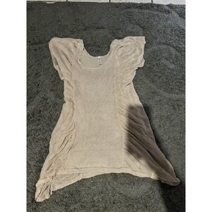 Victoria Secret Beige Ruched Sheer Knit Top Size M/L
